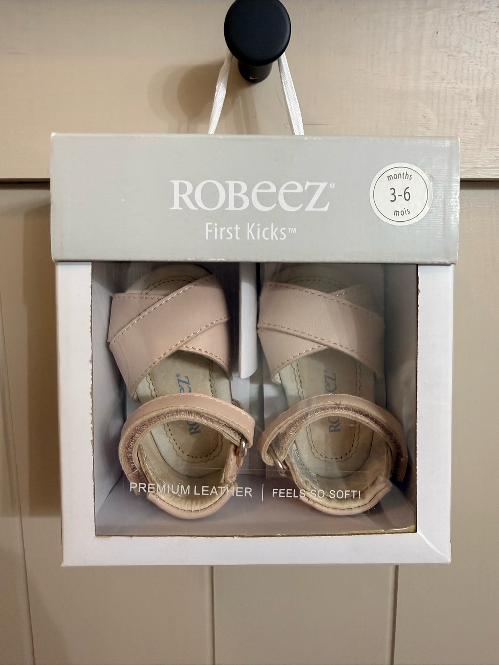 Robeez First Kicks Baby Sandals in Pale Pink